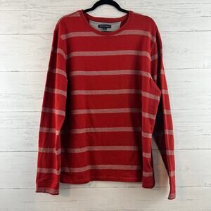 Banana Republic Red and White Striped Crew Neck Top Size XL